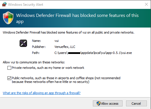 Firewall alert